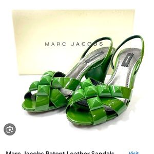 Marc Jacobs Green Patent Sandal EUC 7.5